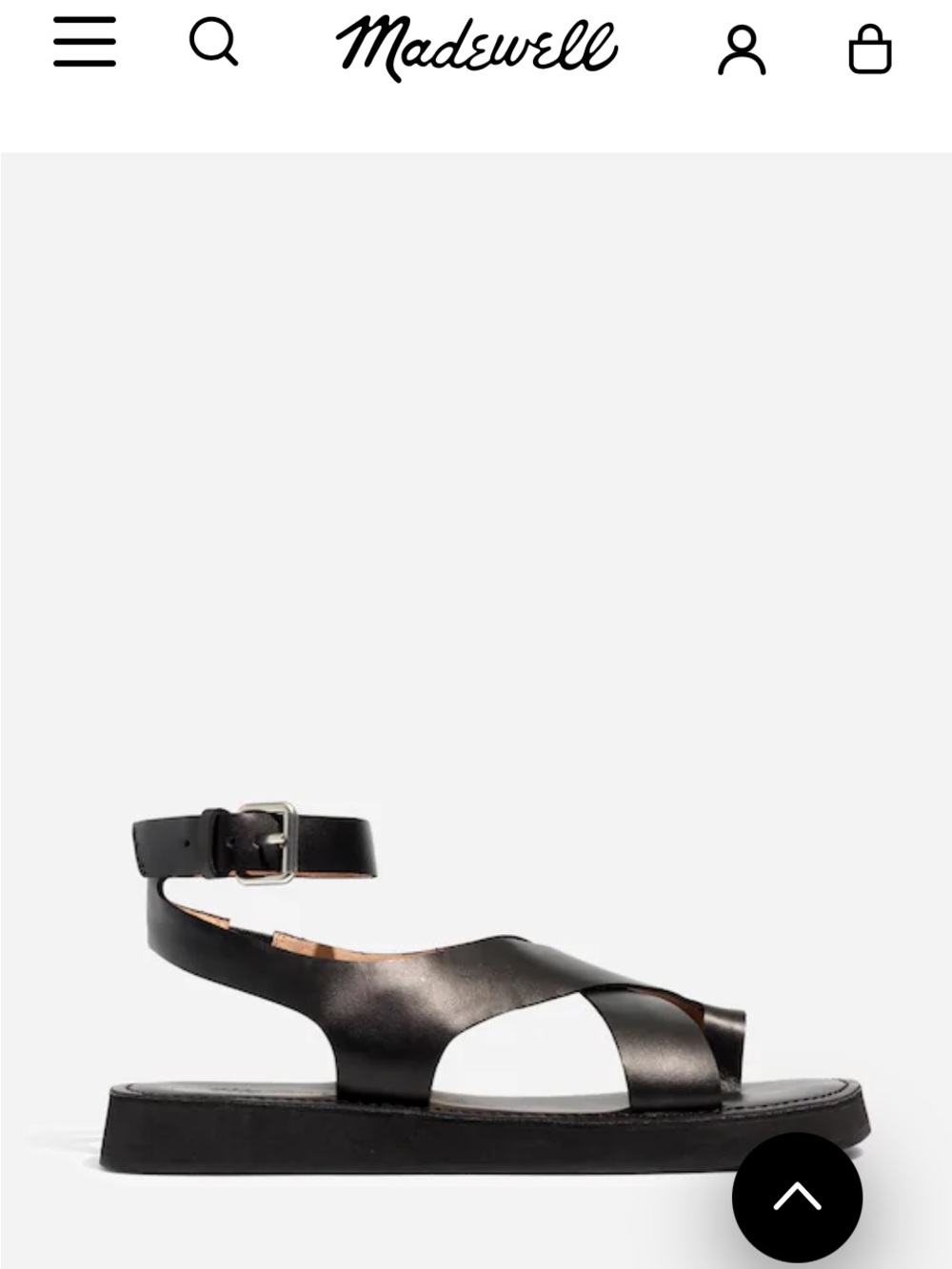 Natasha Couture Black Leather Crisscross Ankle Strap Sandals - Picture 2 of 7